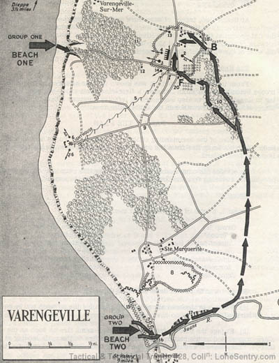 [Diagram: British Commando Raid on Varengeville, Dieppe]