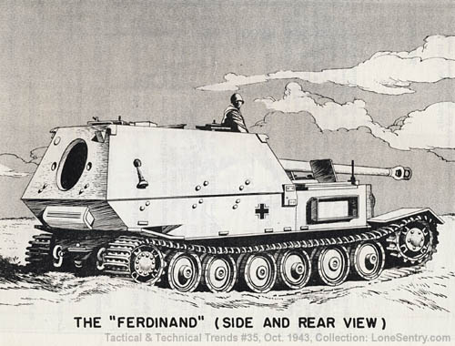 [The Ferdinand (Side and Rear View) - WWII German Self-Propelled Gun]