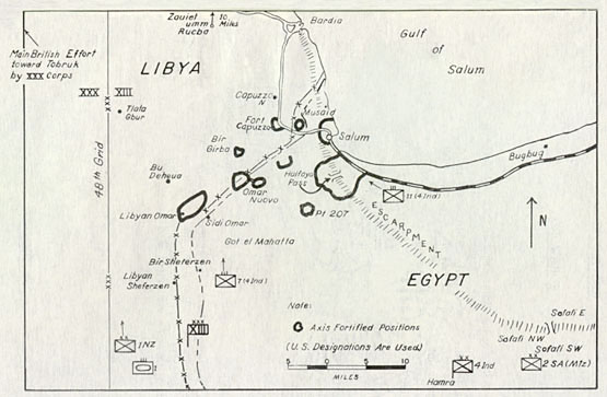 [Figure 1. Disposition of British Forces on the Evening of November 18, 1941.]