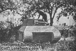 [WWII dummy German Panther tank in France]
