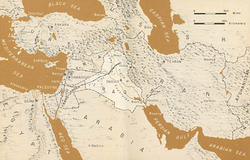 [Map of Iraq and Middle East]