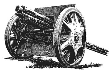 [Figure 7: Italian 75/18 gun-howitzer, model 1935]