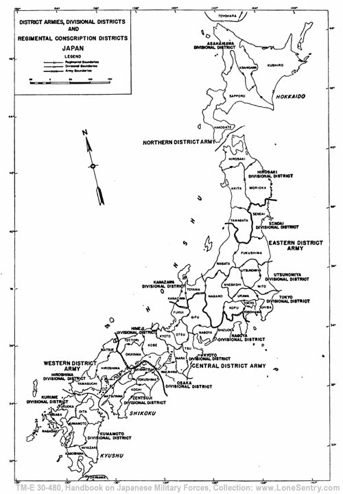 [Figure 7. Conscription Districts of Japan. (Map)]