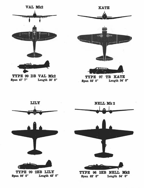 [Japanese WW2 aircraft identification. Dive bombers and bombers.]