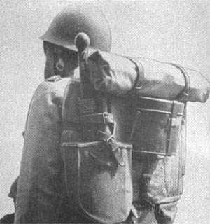 [Figure 410. Japanese soldier with full pack.]