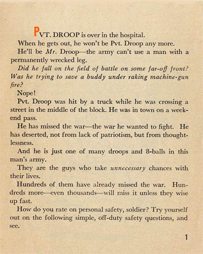 [Pvt. Droop Has Missed the War! Pvt. Droop is over in the hospital.]