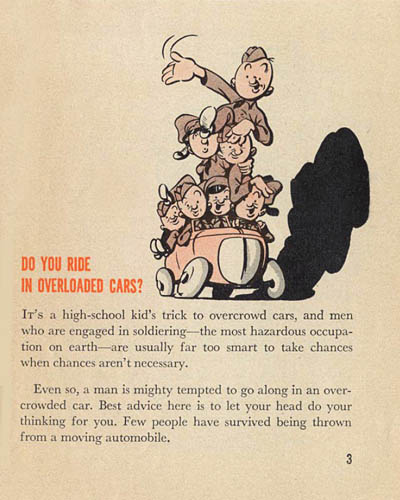 [Pvt. Droop Has Missed the War! Do You Ride in Overloaded Cars?]