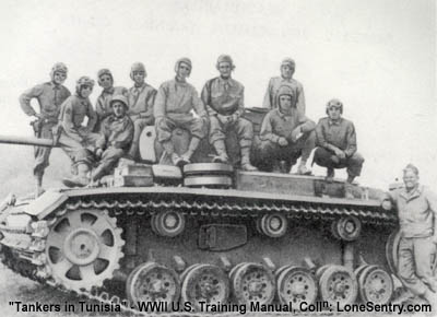 [American Tankers on a captured German Mark III Tank]