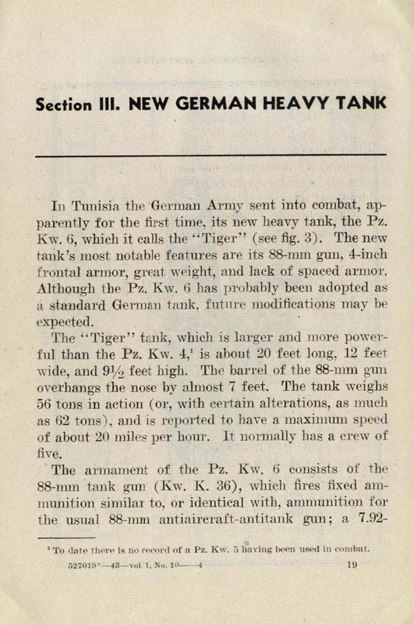 [German Tiger Heavy Tank: Scan Image Page 1]